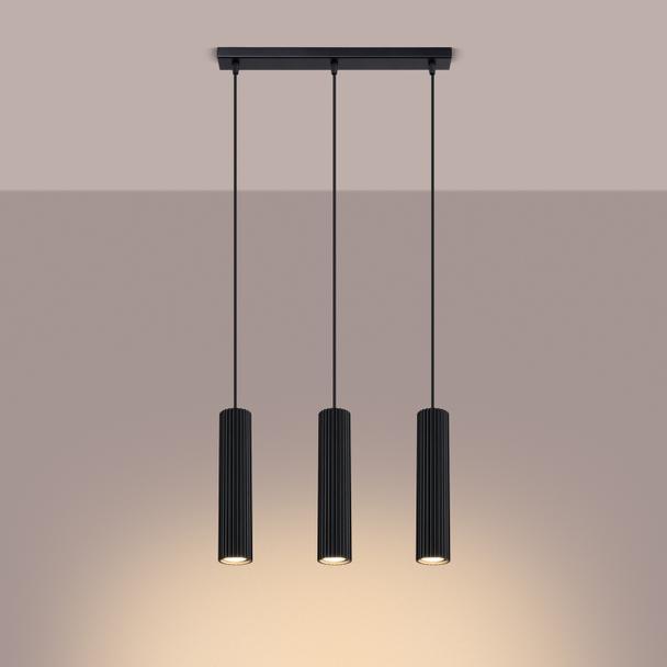 Sollux Lampa wisząca KARBON 3L czarny SL.1575