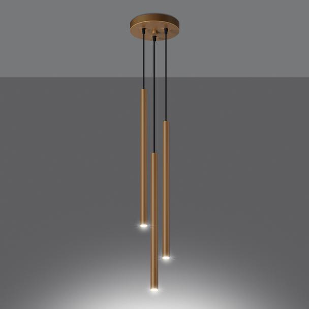 Sollux Lampa wisząca PASTELO 3P złota SL.1172