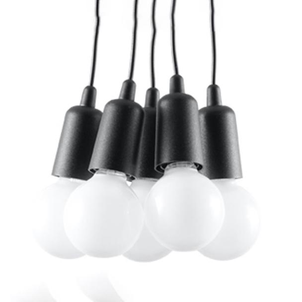 Sollux Lampa wisząca DIEGO 5 czarna SL.0574