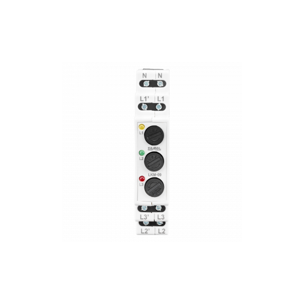 Lampka modułowa LED Wskaźnik zasilania z zabezpieczeniem bezpiecznikowym 3x230V LKM-09-40 EXT10000318-WUN ZAMEL