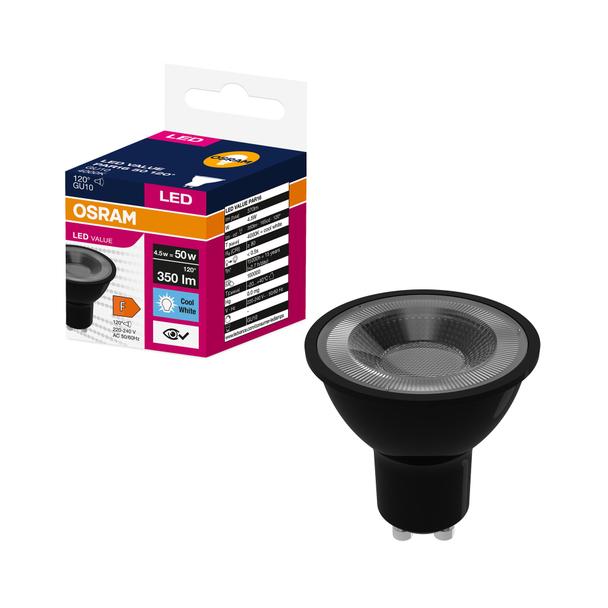 Lampa LED VALUE PAR16 50 120 54,5W/840 230V GU10 BK