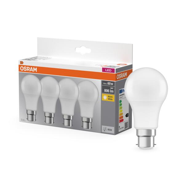 Lampa LED BASE Classic A60 8,5W/827 230V plastik B22D FS4 OSRAM