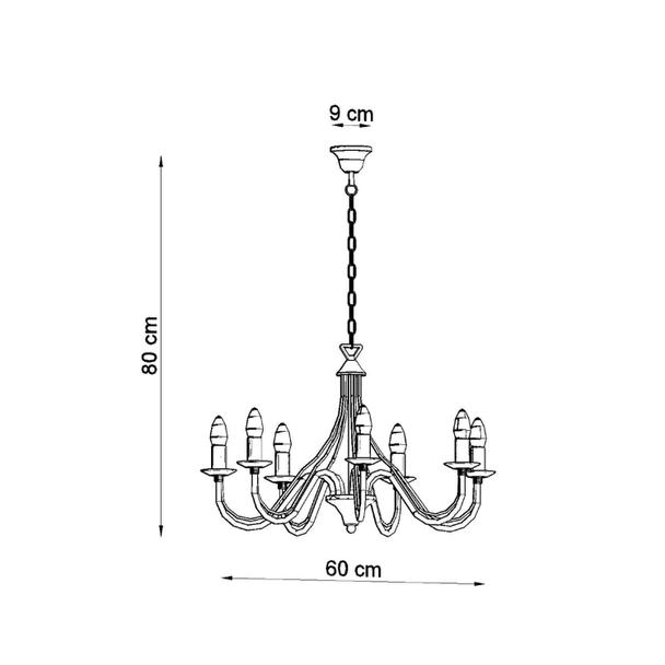 Sollux Żyrandol MINERWA 7 czarny SL.0219