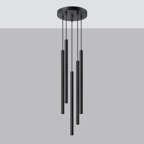 Sollux Lampa wisząca PASTELO 5P czarna SL.1176