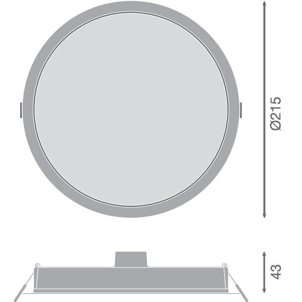 Oprawa DOWNLIGHT IP44 DN 215 24W 865 WT