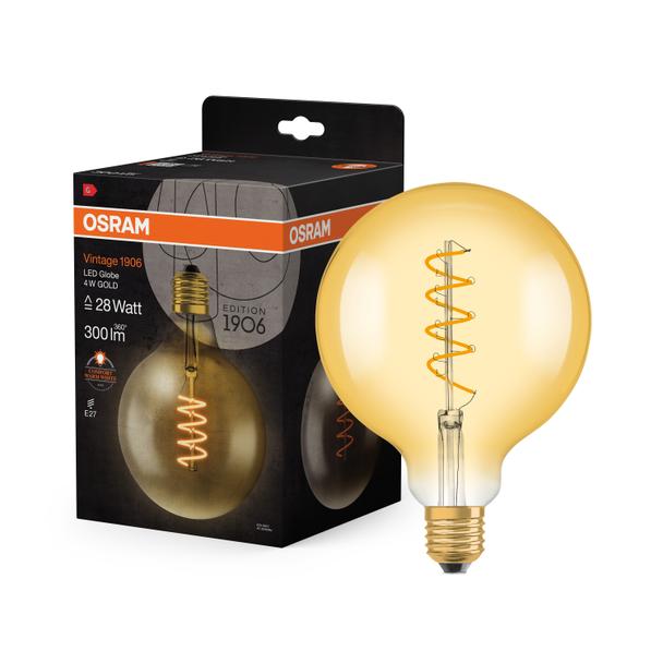 Lampa LED Vintage 1906 CL GLOBE125 Filament szkło przezroczyste GOLD 27 non-dim 5W 820 E27