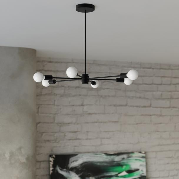 Sollux Żyrandol LANGO 5 czarny SL.1022