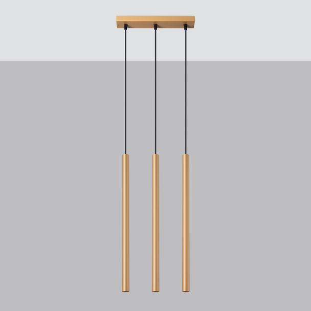 Sollux Lampa wisząca PASTELO 3L złota SL.1171