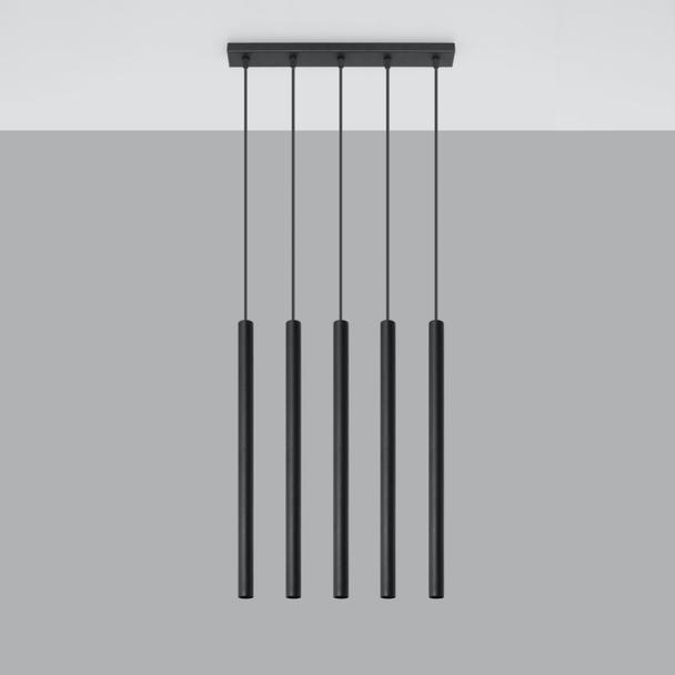 Sollux Lampa wisząca PASTELO 5 czarna SL.0472