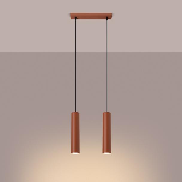 Sollux Lampa wisząca LAGOS 2 ochra czerwona SL.1490