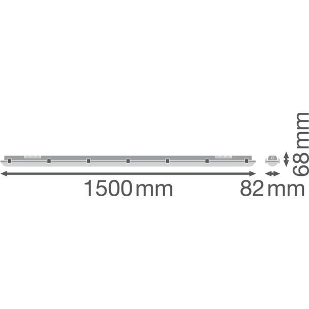 Oprawa DAMP PROOF 1500 81W 840 IP65 GY