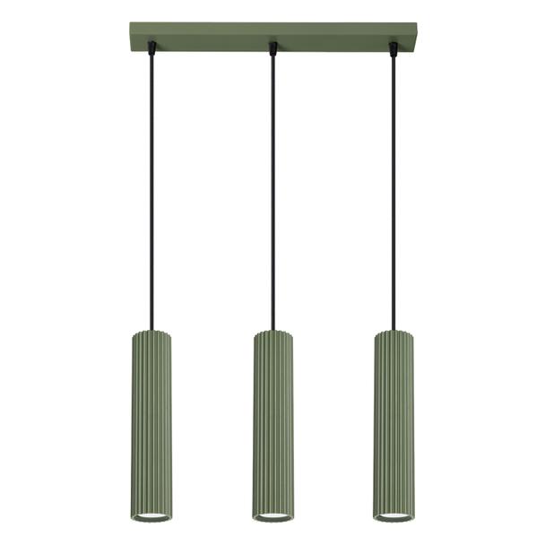 Sollux Lampa wisząca KARBON 3L zielona oliwka SL.1613