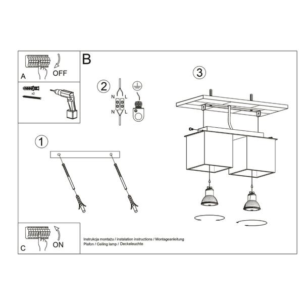 Sollux Plafon QUAD 2 biały SL.0065