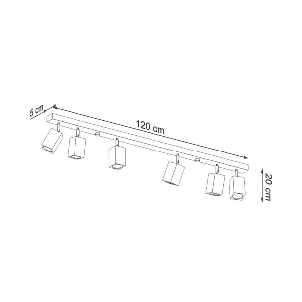 Sollux Plafon KEKE 6 dąb SL.1039