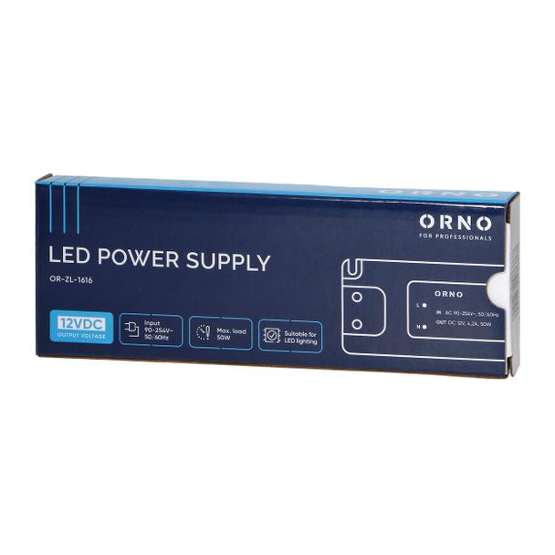 Zasilacz LED 12V DC 50W 4,2A IP20 OR-ZL-1616 ORNO