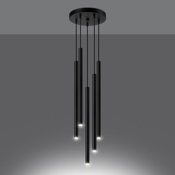 Sollux Lampa wisząca PASTELO 5P czarna SL.1176
