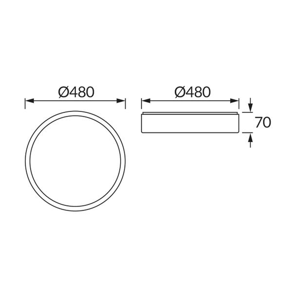Oprawa sufitowa SMD LED ATUT LED C OAK 36W NW 04153 IDEUS