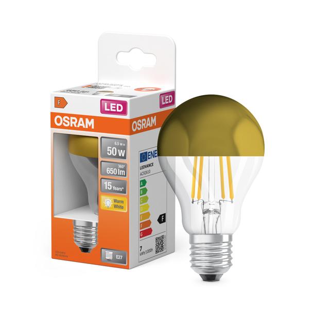 Lampa LED STAR CL A Filament szkło przezroczyste Mirror Gold 54 non-dim 7W 827 E27