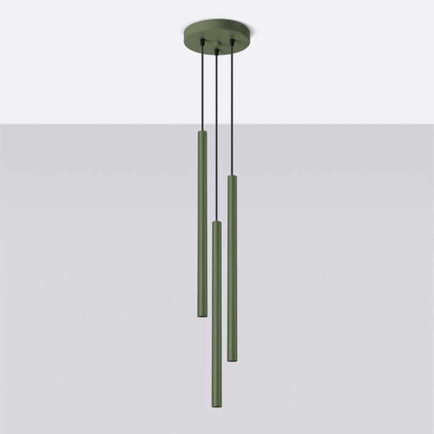 Sollux Lampa wisząca PASTELO 3P zielona oliwka SL.1521