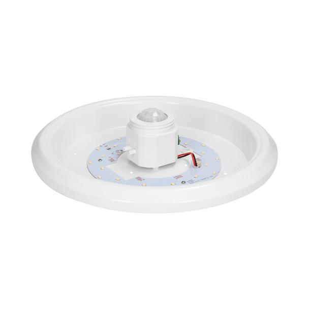 ZONDA LED 12W, plafon z czujnikiem ruchu, 800lm, IP20, 4000K, poliwęglan mleczny, biały AD-PL-349WLPMR4 ORNO