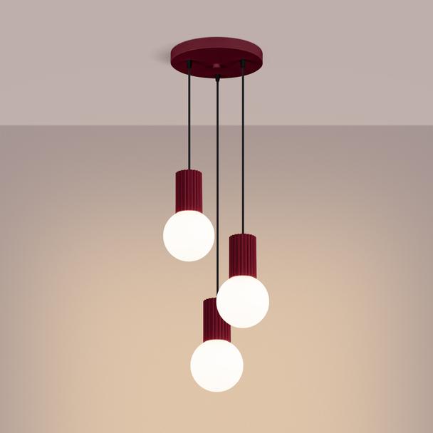 Lampa wisząca HALO 3P burgund
