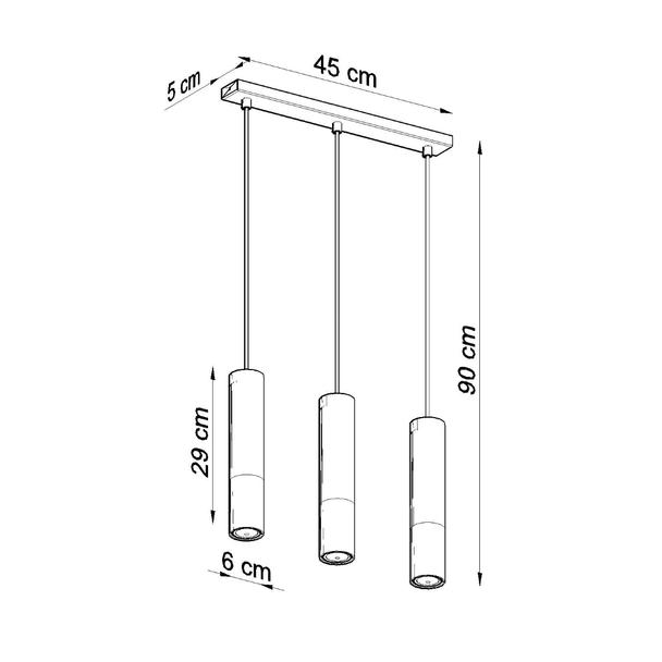 Sollux Lampa wisząca LOOPEZ 3L czarny/złoty SL.0954