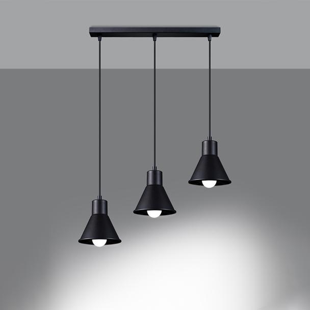 Sollux Lampa wisząca TALEJA 3 czarna [E27] SL.0986