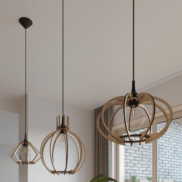 Sollux Lampa wisząca POMPELMO naturalne drewno SL.0393