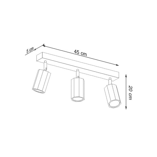 Sollux Plafon ZEKE 3 dąb SL.1030