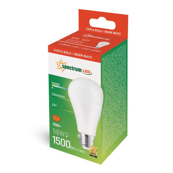 LED  GLS  E-27 230V 15W  ALU  WW SPECTRUM