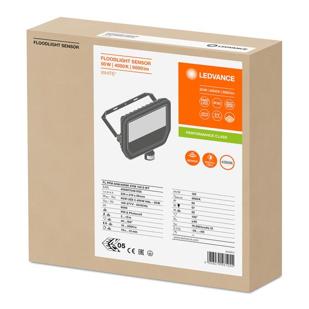 Naświetlacz FLOOD LED PERFORMANCE 50W 4000K SYM 100 SENSOR white
