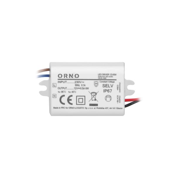 Zasilacz MINI do LED do puszki 12VDC 6W, IP67, 55/29,5/22mm OR-ZL-1630 ORNO