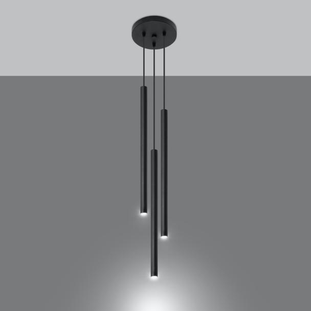 Sollux Lampa wisząca PASTELO 3P czarna SL.0471
