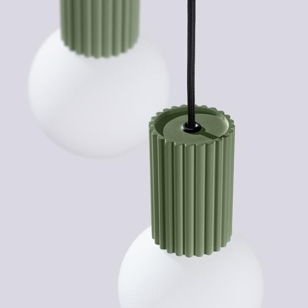 Lampa wisząca HALO 3P zielona oliwka