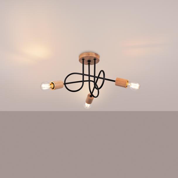 Sollux Żyrandol EMBER 3 czarny SL.1477