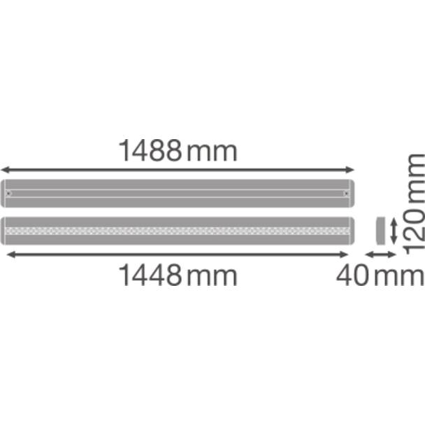 Oprawa liniowa z bezpośrednim i pośrednim rozsyłem światła LINEAR IndiviLED DIRECT 1500 25W/940
