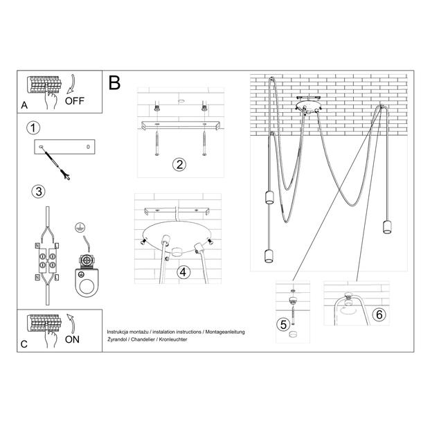 Sollux Żyrandol EDISON 3 czarny SL.0370