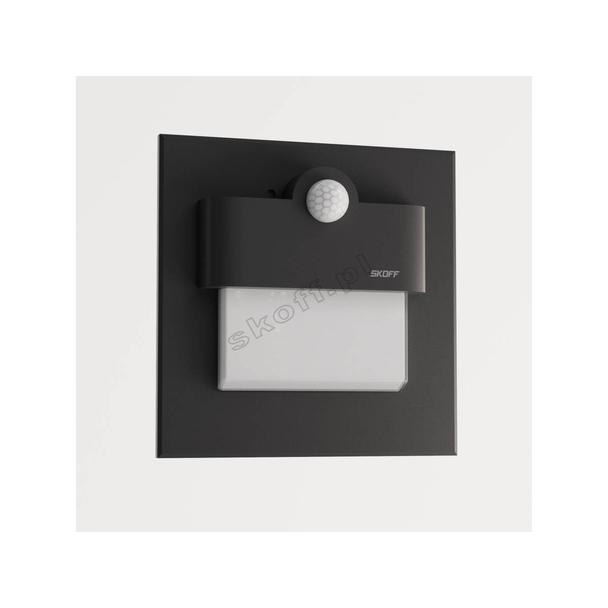 Oprawa schodowa LED Tango LED PIR 120 Motion Sensor Light 2,4W 230V AC 4000K barwa neutralna IP20 czarny mat MM-TAN-D-N-1-ML-ML-01 SKOFF