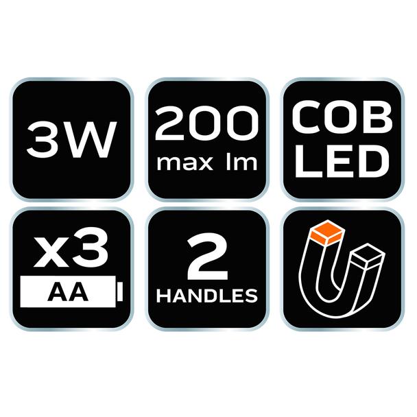 Lampa biwakowa bateryjna turystyczna 200 lm 3xAA 3w1 LED NEO TOOLS GTX 99-030 GTX Poland