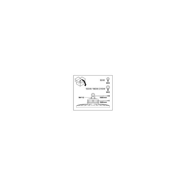 Oprawa HIGH BAY DALI 210W 4000K 70DEG IP65