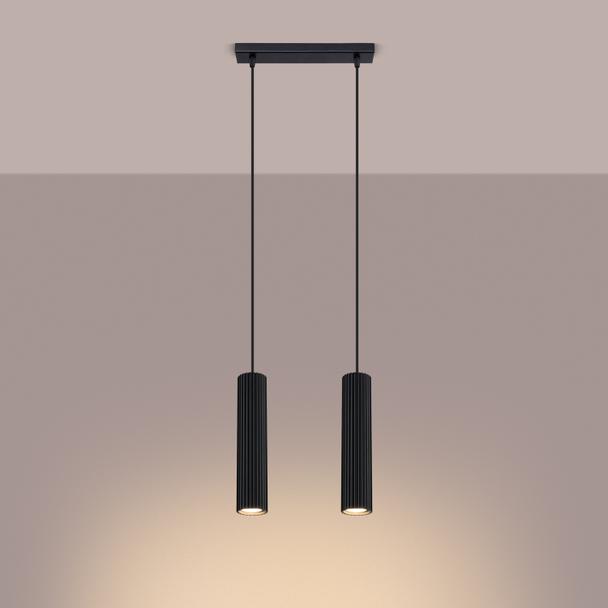 Sollux Lampa wisząca KARBON 2 czarny SL.1574