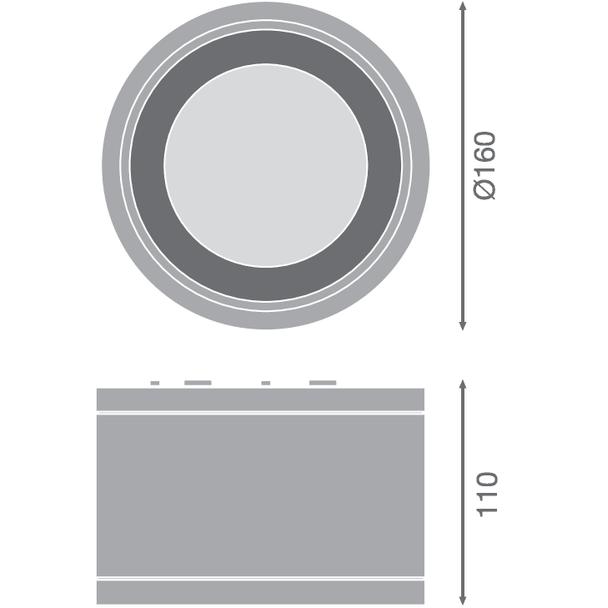 Oprawa DOWNLIGHT SURFACE DN 160 P 30W 830 36D IP65 BK