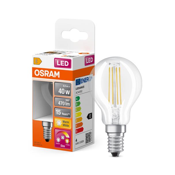 Lampa LED STAR+ GLOWdim CL P40 FILAMENT 4W 827 E14