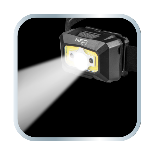 Latarka czołowa akumulatorowa USB 250 lm COB LED + czujnik ruchu NEO TOOLS GTX 99-073 GTX Poland