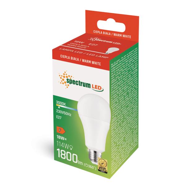 LED  GLS  E-27 230V 18W WW A70 SPECTRUM