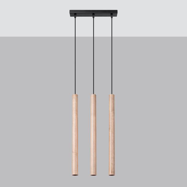 Sollux Lampa wisząca PASTELO 3L drewno SL.1267