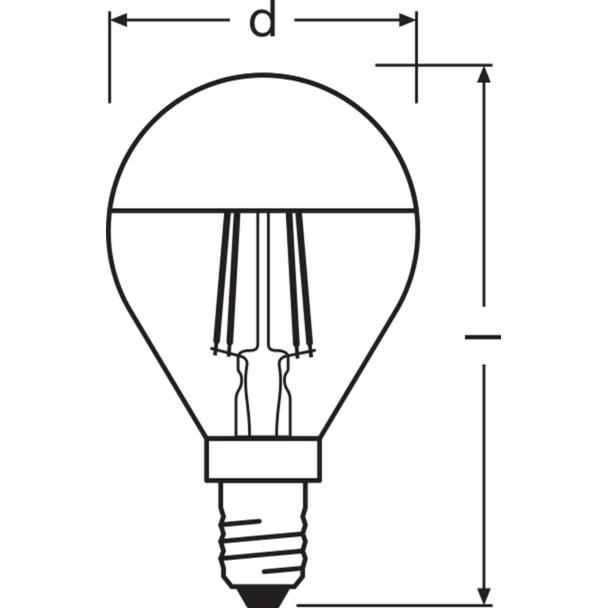 Lampa LED STAR CL P Filament szkło przezroczyste Mirror Gold 37 non-dim 4W 827 E14