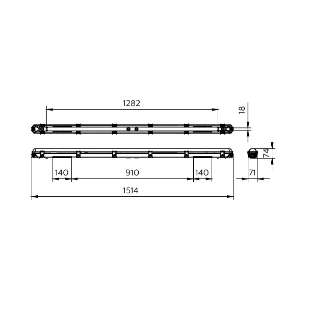 Oprawa hermetyczna Ledinaire WT065C przelotowa 53/30W 4100/6800lm IP65 4000K barwa neutralna LED41_6 9,11402E+11 PHILIPS
