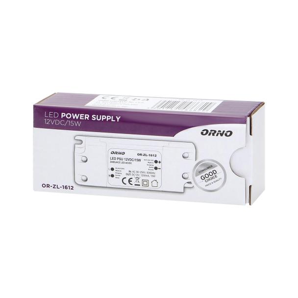 Zasilacz LED 12V DC 15W 1,25A IP20 OR-ZL-1612 ORNO