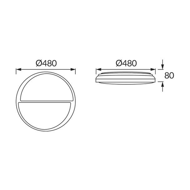 Plafoniera SMD LED POLAR LED C 48W 04078 IDEUS